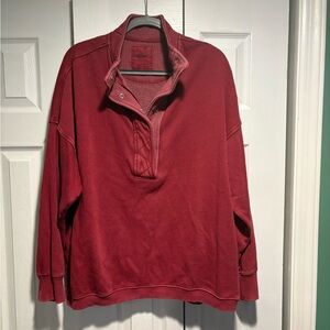 Women’s Aerie Red Quarter-button sweatshirt